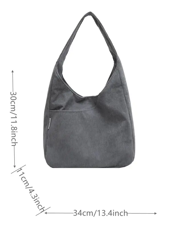 Women's 2025 New Stylish Minimalist Corduroy Shoulder Bag, Large Capacity Over Shoulder Bag for Daily Use, Trendy Lightweight Multifunction Tote Bag, Handbag 7