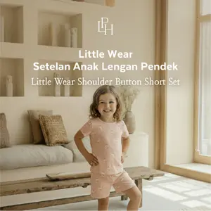 Little Palmerhaus - Setelan Anak Lengan Pendek 1-5 Tahun (Little Wear Shoulder Button Short Set)