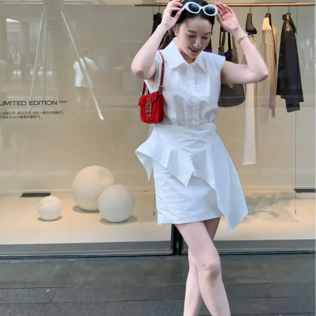 Set Linen Áo Sơ Mi + Chân Váy Cổ Sơ Mi - Chất Liệu Linen Nữ