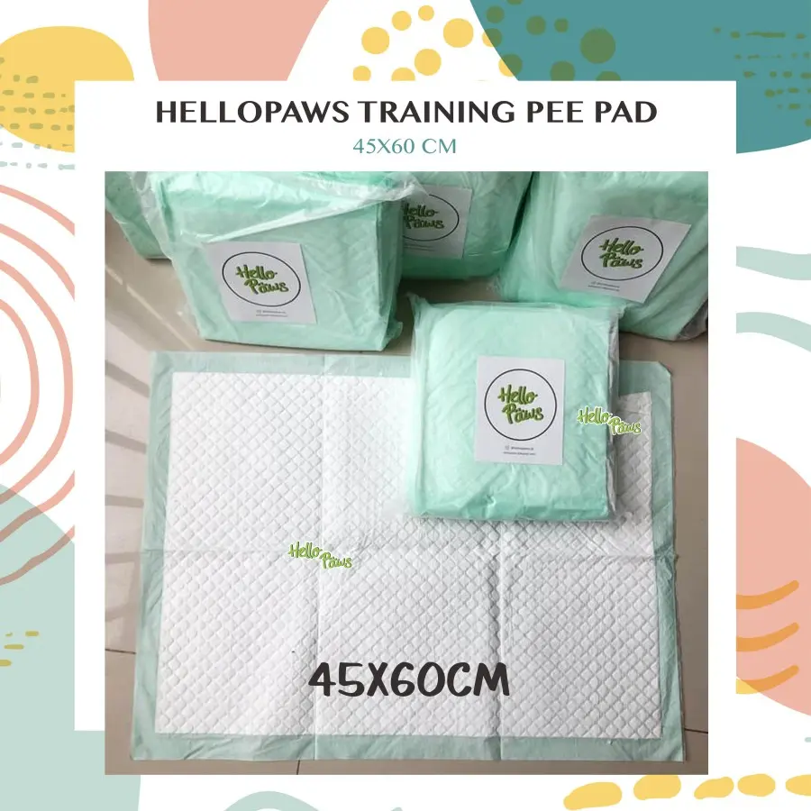 Hellopaws Pee Pad / Training pad 45x60 (10 lembar) alas kandang hewan ...