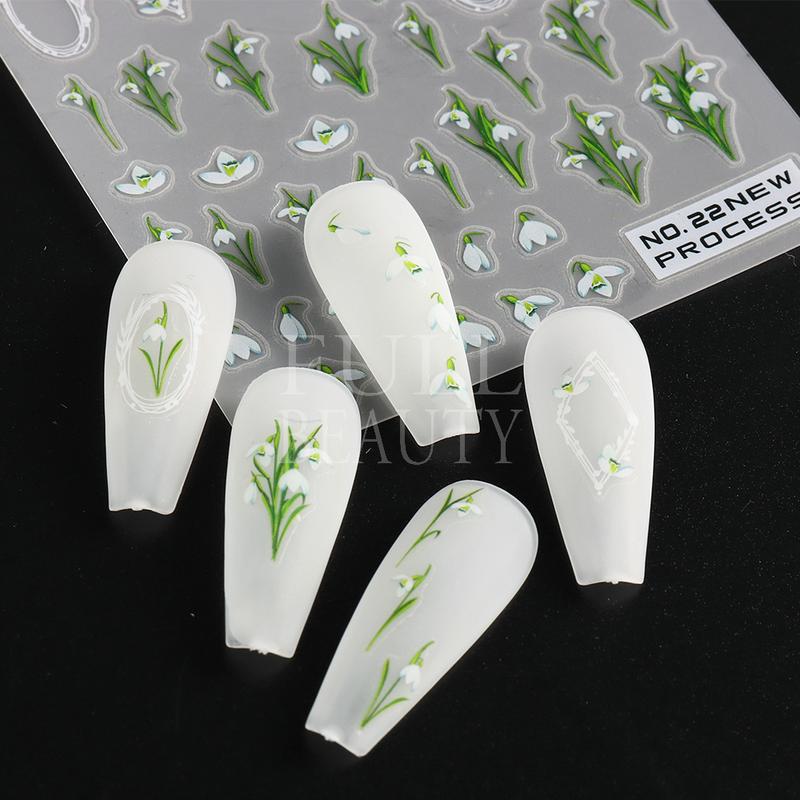 Product Introduction of Miếng Dán Móng Tay, Hoa Oải Hương Và Hoa Màu Tím, Thanh Trượt Bướm, Thiết Kế Hoa Cúc, Hình Học Và Hoa Tulip, Decal Can Chữ Cái, Để Đồ Trang Trí Móng Tay, GLNO 22