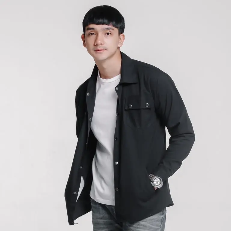 Jaket Semi parka Pria Wanita Kancing Hitam Bahan Canvas Parka Full Size Casual Keren Formal Distro 3