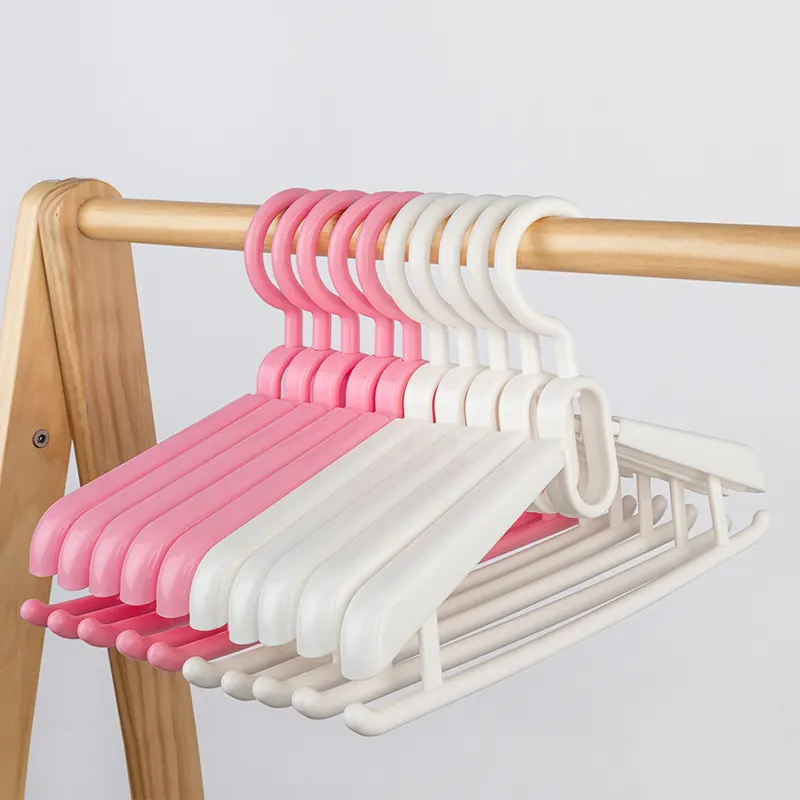 Telescopic clothes hanger for household use, thickened and thick plastic clothes support, rotatable large size, non lifting coating support, clothes rack