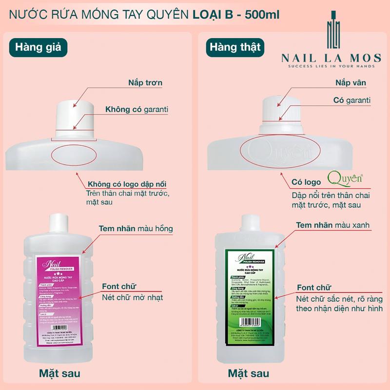 Nước rửa móng tay aceton Quyên chính hãng - Nước rửa axeton loại tốt tẩy mạnh, sạch nhanh, mùi dễ chịu (500ml và 1000ml) 6