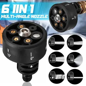 Nozzle Tip 6 in 1 Spray Jet Cleaner Quick Release Adaptor Kepala Ujung Semprotan Mesin Steam Cuci Mobil Motor/Kepala Nozzle Adjustable Quick Release Kepala