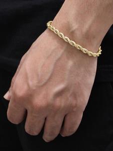 Pulsera de eslabones con diseño simple de torsión para hombre, Joyería de moda para fiestas, Decoración de ropa diaria, Joyería comodín y exquisita para regalo de cumpleaños