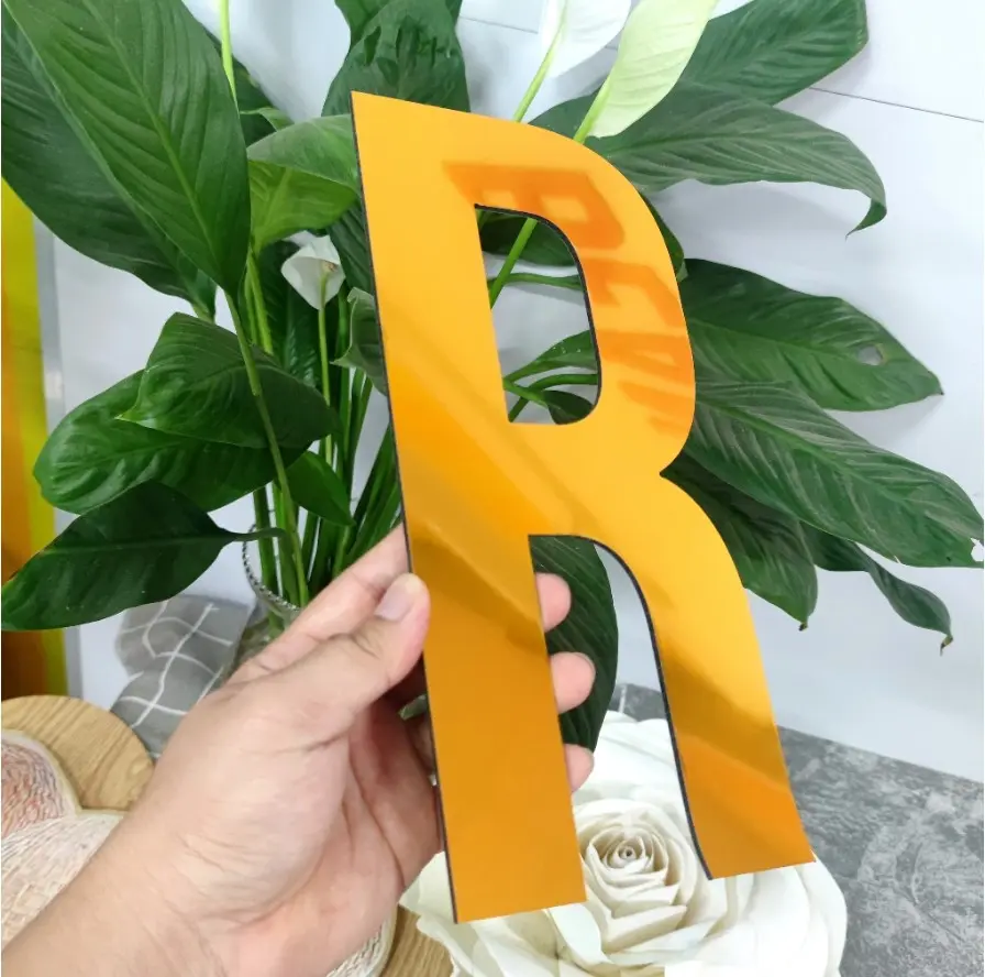 Chữ Alu Vàng Gương 30cm dán tường, trang trí bảng hiệu, biển quảng cáo decor - MON DECOR