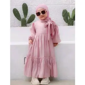 Alika gamis shimmer silk premium free hijab/Dress kondangan Couple ibu & anak/Dress shimmer anak