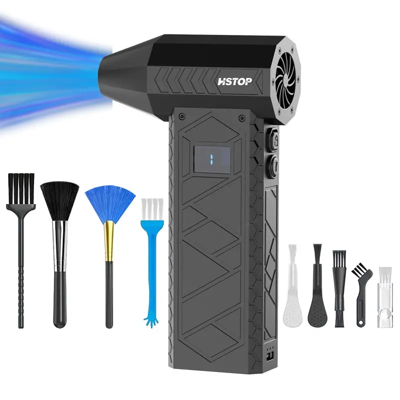 Electric Air Duster with Flashlight, 1 Count 130000RPM Compressed Air Duster, Multipurpose Jet Fan, High-speed Air Blower with 4 Gear, Electric Air Blower Duster 5
