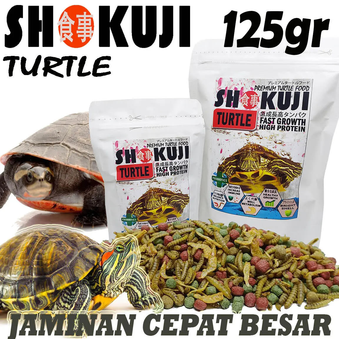 125GR SHOKUJI MAKANAN RES BRAZIL PELET KURAKURA AIR CST RAZOR PIPUT PAKAN KURA DAMER TURTLE FOOD PELET TERJAMIN LAHAP MAKAN