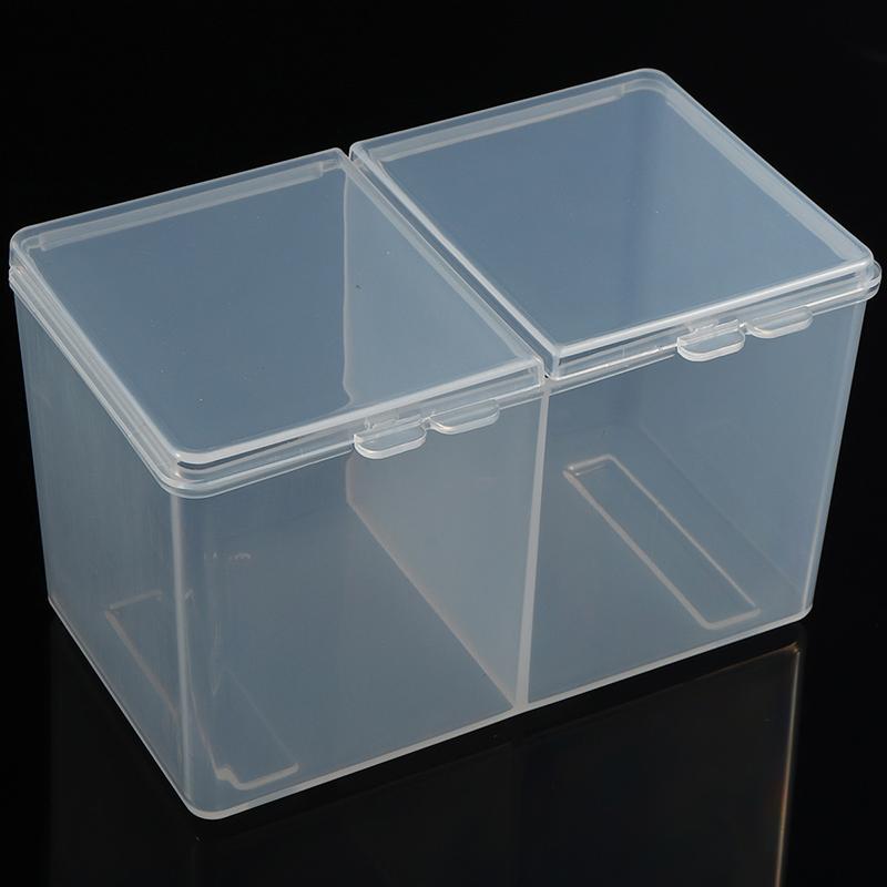 Product Introduction of 1Pc Nail Towel Storage Box Cotton Pad Independent Double Grid Nail Wash Towel Storage Box With Dust Proof Cover Nail Accessories 23