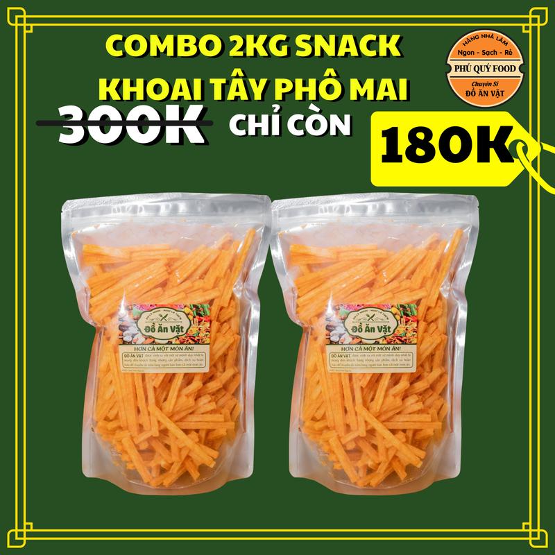 Combo 2kg Snack ống Hương Khoai Tây Phô Mai - PHUQUYFOOD Ăn Vặt Food snack
