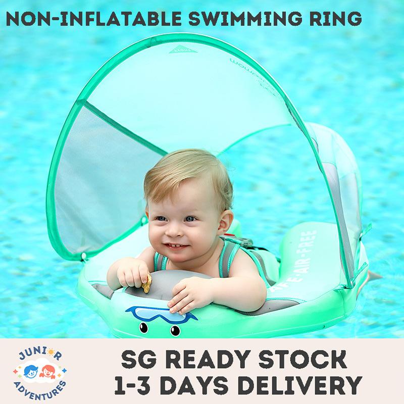 Non Inflatable Baby Swim Ring Infant Swimming Trainer Floating - TikTok ...