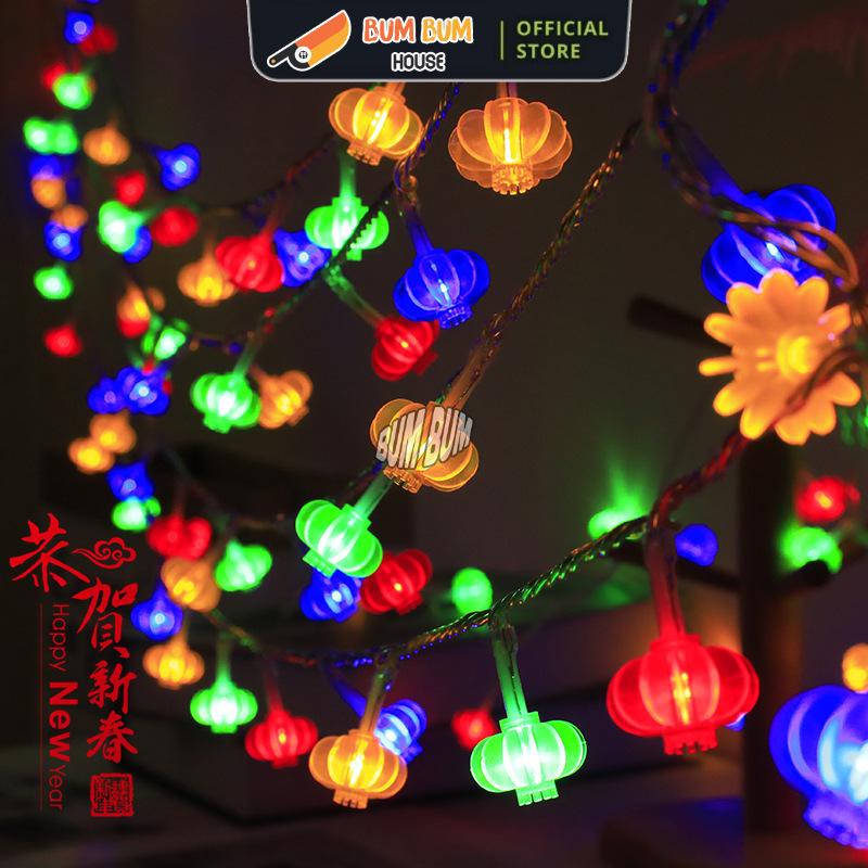 DÂY LỒNG ĐÈN KHÍA 4,5-10M CHỚP NHÁY TRANG TRÍ NOEL, TẾT, LỒNG ĐÈN 4M - 16 BÓNG VÀ 10M 40 BÓNG