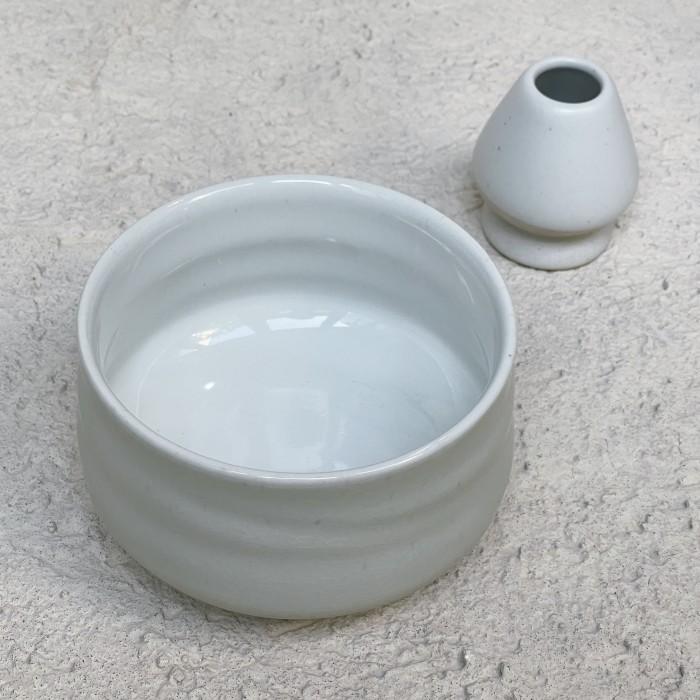 Matcha Bowl + Chasen Holder Ceramic Premium 7