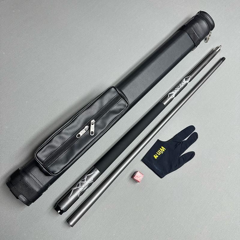 Cơ Bi-a Ruby xám 2025- Ngọn phủ cacbon - Đã lên tẩy Nicest + kính trợ lực Cơ Bida