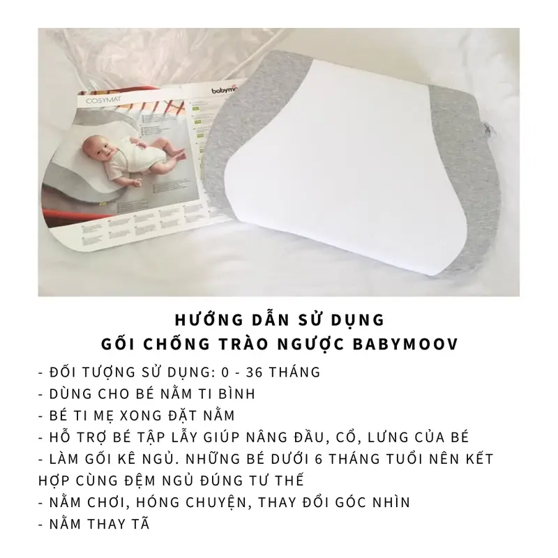 Gối chống trào ngược Babymoov giảm nôn trớ bảo vệ hệ tiêu hóa của bé 1
