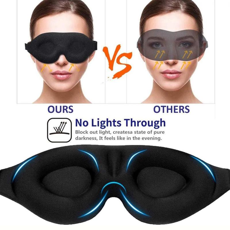 Blockout Light 3D Contoured Blindfold, 1 Count Adjustable Reusable Sleep Eye Mask For Men And Women 5