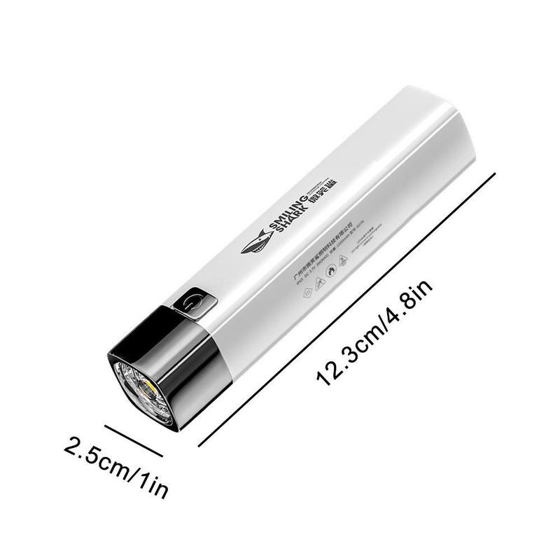 Product Introduction of 600mAh/1200mah Smiling Shark Mini LED Zoomable Flashlight COB Long Large High Floodlight 25