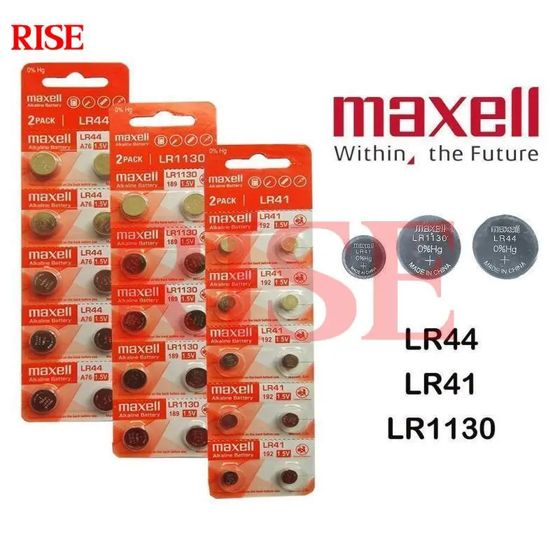 Maxell 2026 New Rise LR44 LR41 LR1130 1.5V Alkaline Button Cell ...