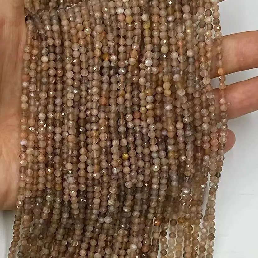 Hạt Đá Mặt Trăng Đá Quý Đá Tự Nhiên, Đầy Màu Sắc, Gạch Gốc, Nhỏ Và Rời, Hạt Tự Làm, Để Thiết Kế Làm Đồ Trang Sức, Vòng Tay Thủ Công, 15 Inch, Có Kích Thước 2 / 3 / 4Mm