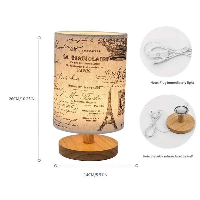 Smart Voice Activated Control Table Lamp, USB Powered Wooden LED Night Light, Touch Control Color Changing Night Light for Home Bedroom Living Room 2