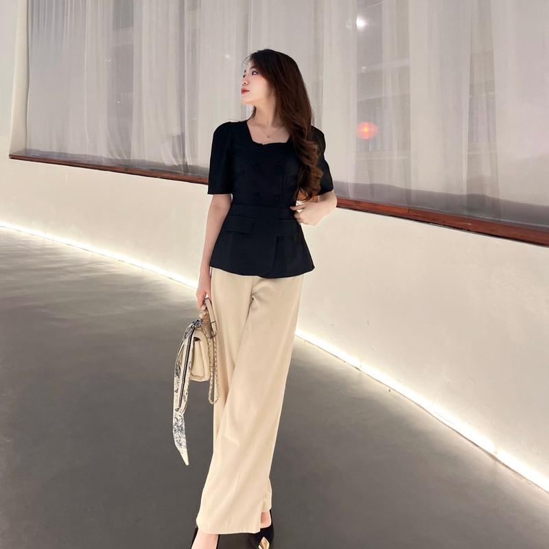 Áo peplum cổ vuông thanh lịch (SM005) Nữ Women