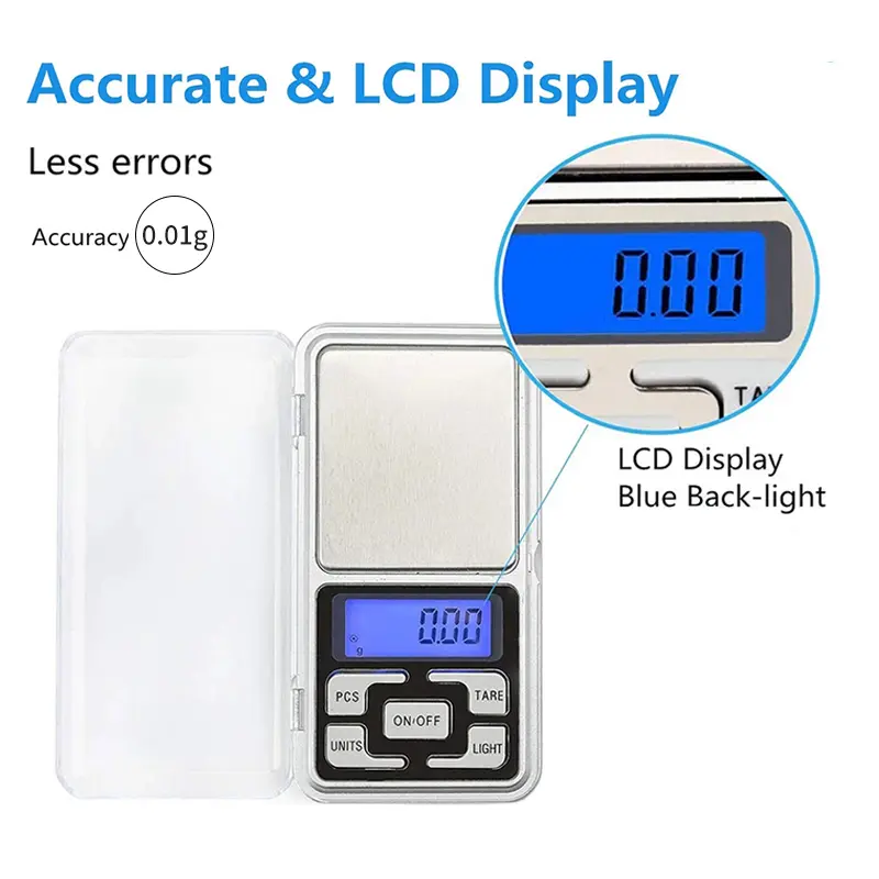 Cân Tiểu Ly Điện Tử Làm Bánh Mini Chính Xác Cao Định Lượng 200g/500g Màn Hình Lcd Đẹp Mắt Dùng Để Cân Trang Sức Sử Dụng Tiện Lợi 4