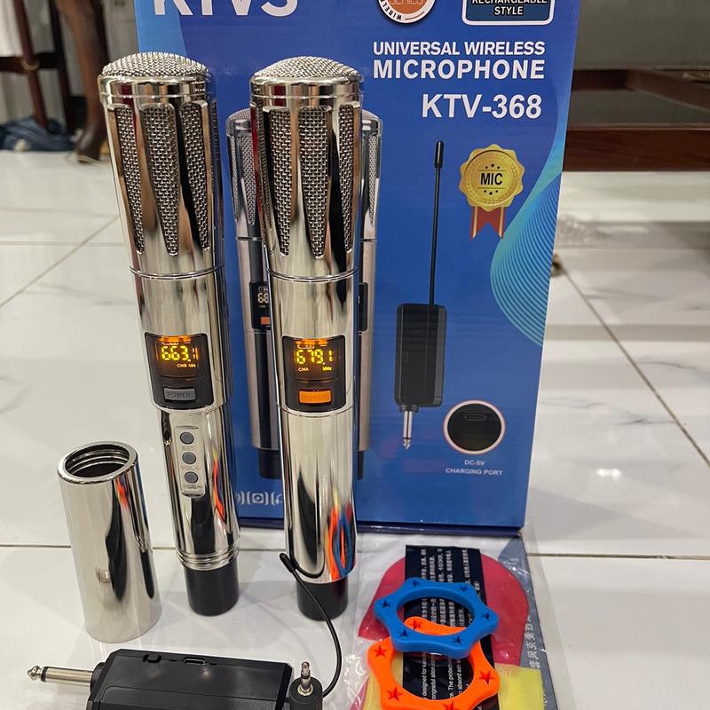 Micro đa năng KTVS 368 loại 2 tay mic dùng cho loa kéo âm ly vang cơ vang số âm thanh hay rode karaoke t30