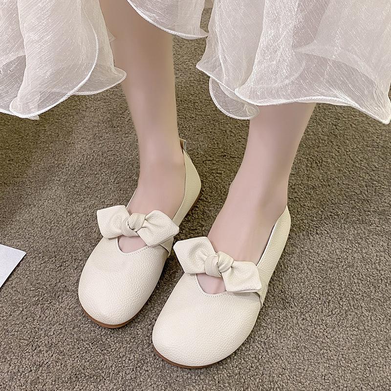 Giày búp bê nữ đế dẻo bệt phối Nơ quai ngang bản QC TA31 Thiên An Form 1.5 Shoes Giày Bệt