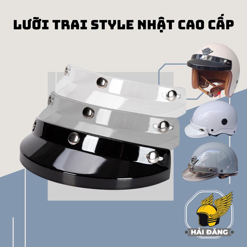 Lưỡi trai gắn mũ bảo hiểm STYLE NHẬT Napoli, vành gắn nón 1/2, 3/4 đầu cao cấp