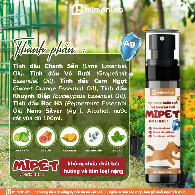 Xịt Thơm Tinh Dầu Xua Đuổi Chó MIPET NOT HERE ! Chai 100ml, Xịt Phòng Ngăn Chó Cắn Phá, Phóng Uế Sai Chỗ Chai 100ml 2