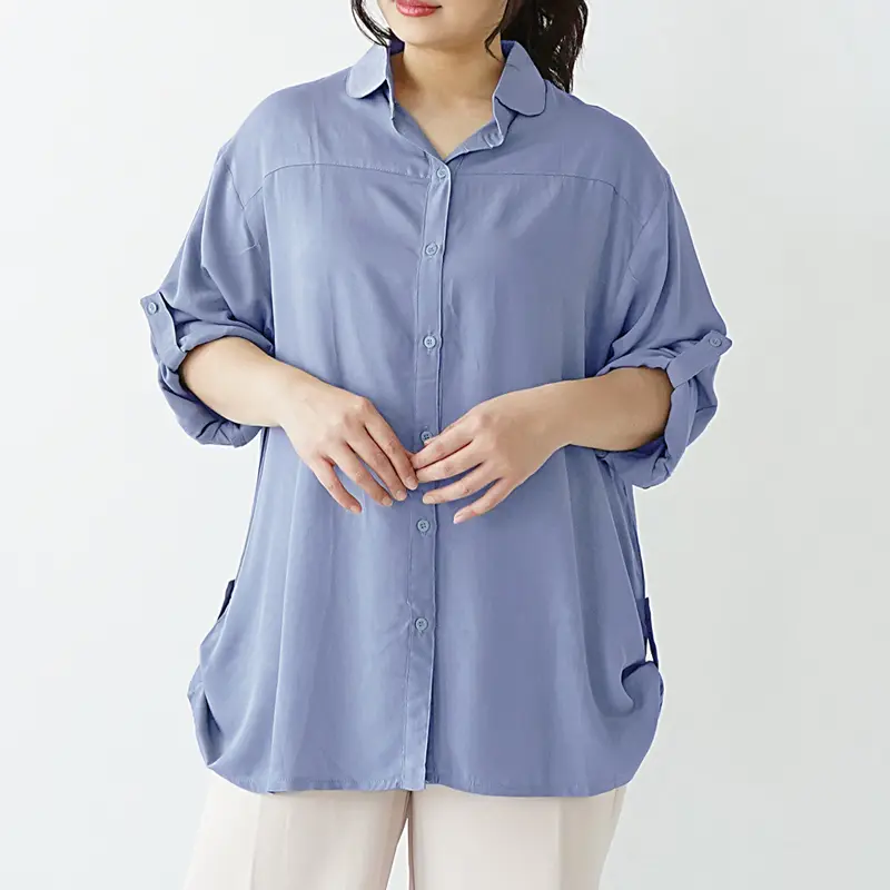 SAUCY - kemeja wanita jumbo big size polos ld 130 / plus size rayon twill shirts