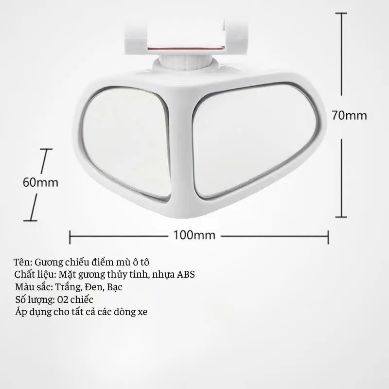 Bộ 2 Gương Chiếu Điểm Mù ô Tô Quan Sát Trước Và Sau Góc rộng Chống Nước An Toàn Khi Lái Xe - Thương hiệu uy tín guong  chieuhau 4