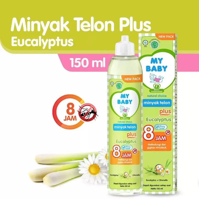 My Baby Minyak Telon 150ml cream eucalyptus pada bayi