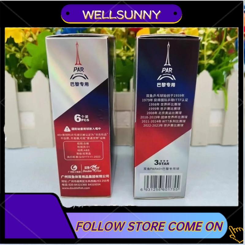 Wellsunny Original Double Fish DF PAR40+ Ping Pong Balls 3 Stars Professional Table Tennis Balls ABS New Material for Olympic Standard 2