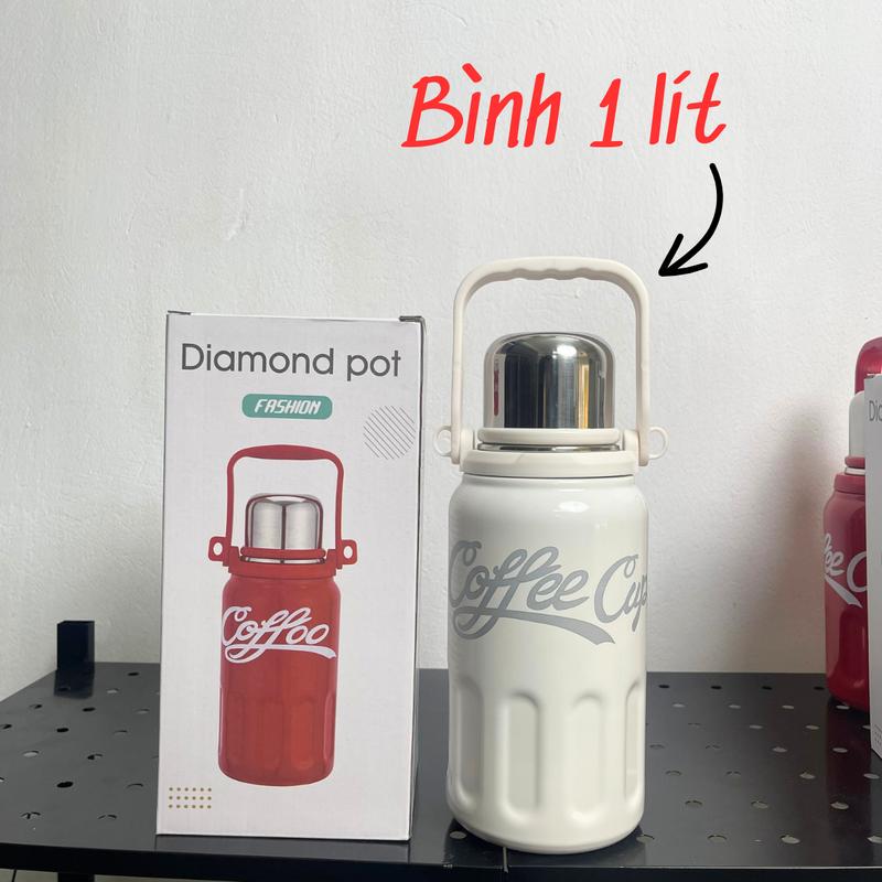 Bình Giữ Nhiệt Coffe Cup Dung Tích ,1000ml 800Ml. Bình Đựng Nước Bằng Chất Liệu Inox 316 8