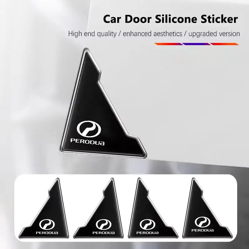 Perodua 2/4Pcs PVC Car Logo Door Corner Sticker Anti-Scratch protector For Perodua Alza Aruz Myvi Axia Ativa Bezza Viva Kancil Kelisa Kembara