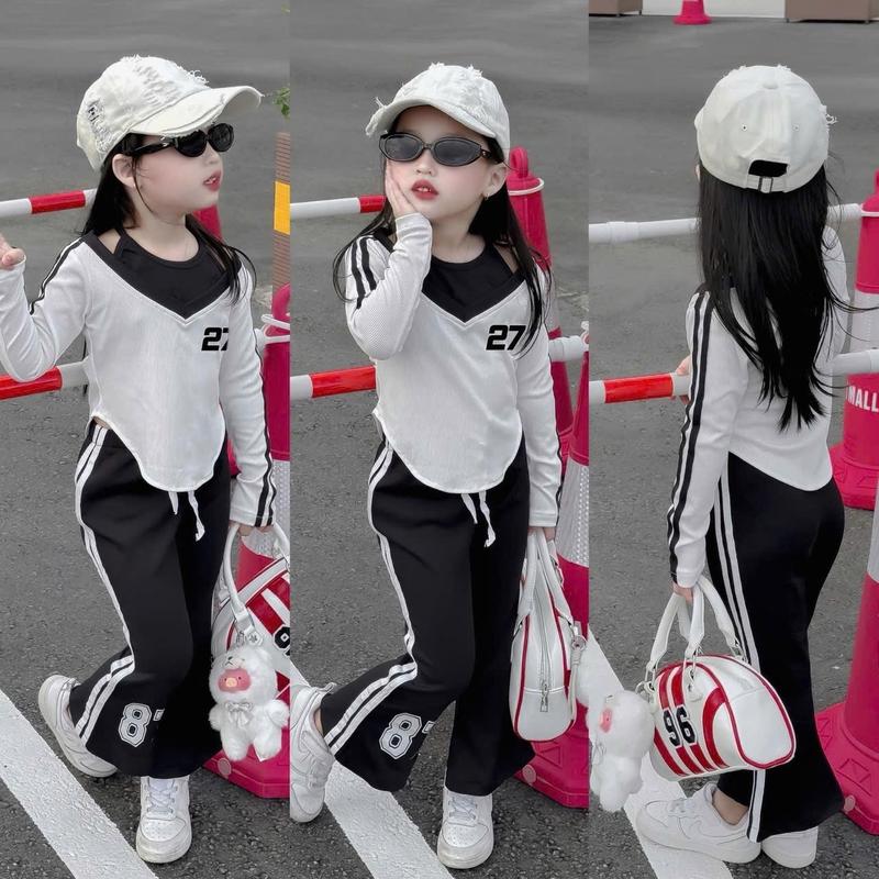 Bộ Hằng Du Mục Cho Bé gái Gồm Quần Dài Loe Kèm Áo Yếm Tay Dài 10-35kg - Vải Cotton Mềm Mịn Nhà Mộc Baby Store