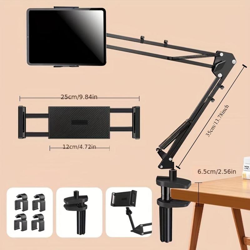 Adjustable Desktop Tablet Holder, Foldable Tablet Arm Clip, Flexible Desktop Tablet Stand for iPad 1