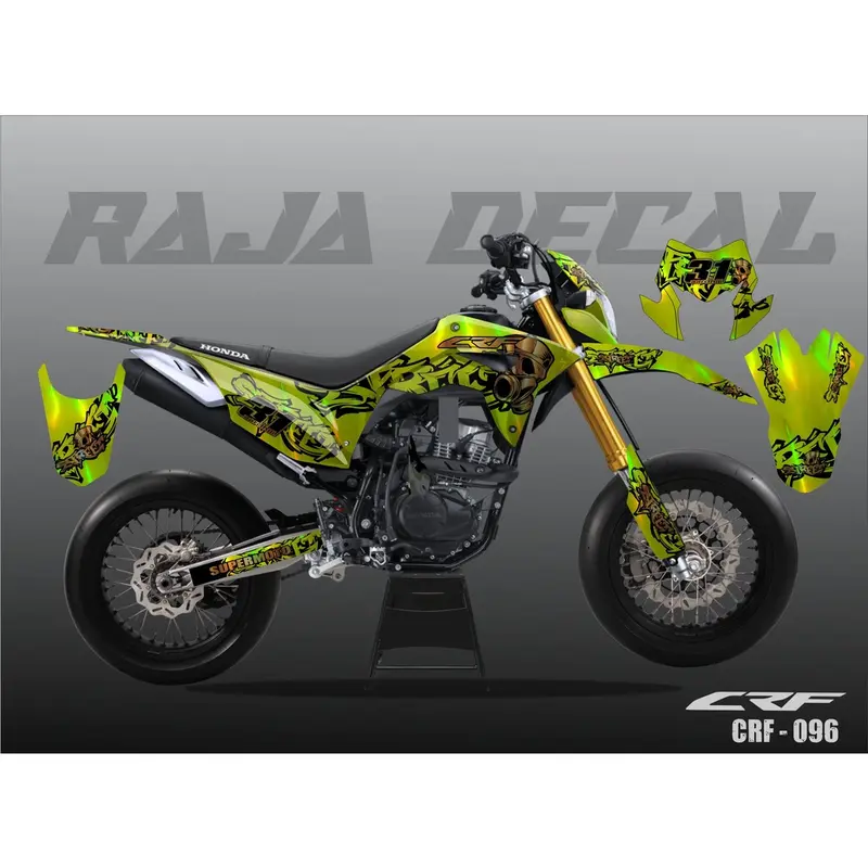 Decal Sticker CRF 150L FullBody Bahan Hologram Stiker Decal CRF Supermoto Graffiti Minimalis 096a Kendaraan Motor Motorcycle 4