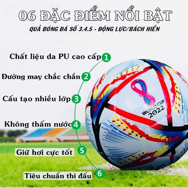 ￼Quả Bóng Đá Số 4 Chính Hãng, Trái Banh Da Trẻ Em Nam Nữ Thi Đấu Sân Cỏ Nhân Tạo & Tự Nhiên 5