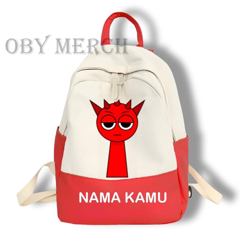 Tas Anak Sprunki Incredibox Karakter Custom Nama - Ransel Sekolah Anak SD SMP, Kuat dan Tahan Air 2