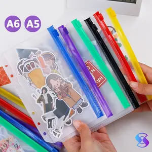 ZIPLOCK BINDER /Kantong Penyimpanan Tagihan/Binder Divider/Zipper Pocket/ZIPLOCK SLEEVE WARNA WARNI BINDER A6 ZIPLOCK KANTONG ZIPPER BINDER A5 A6 CARD LOOSE LEAF - Suning Mall alat pensil