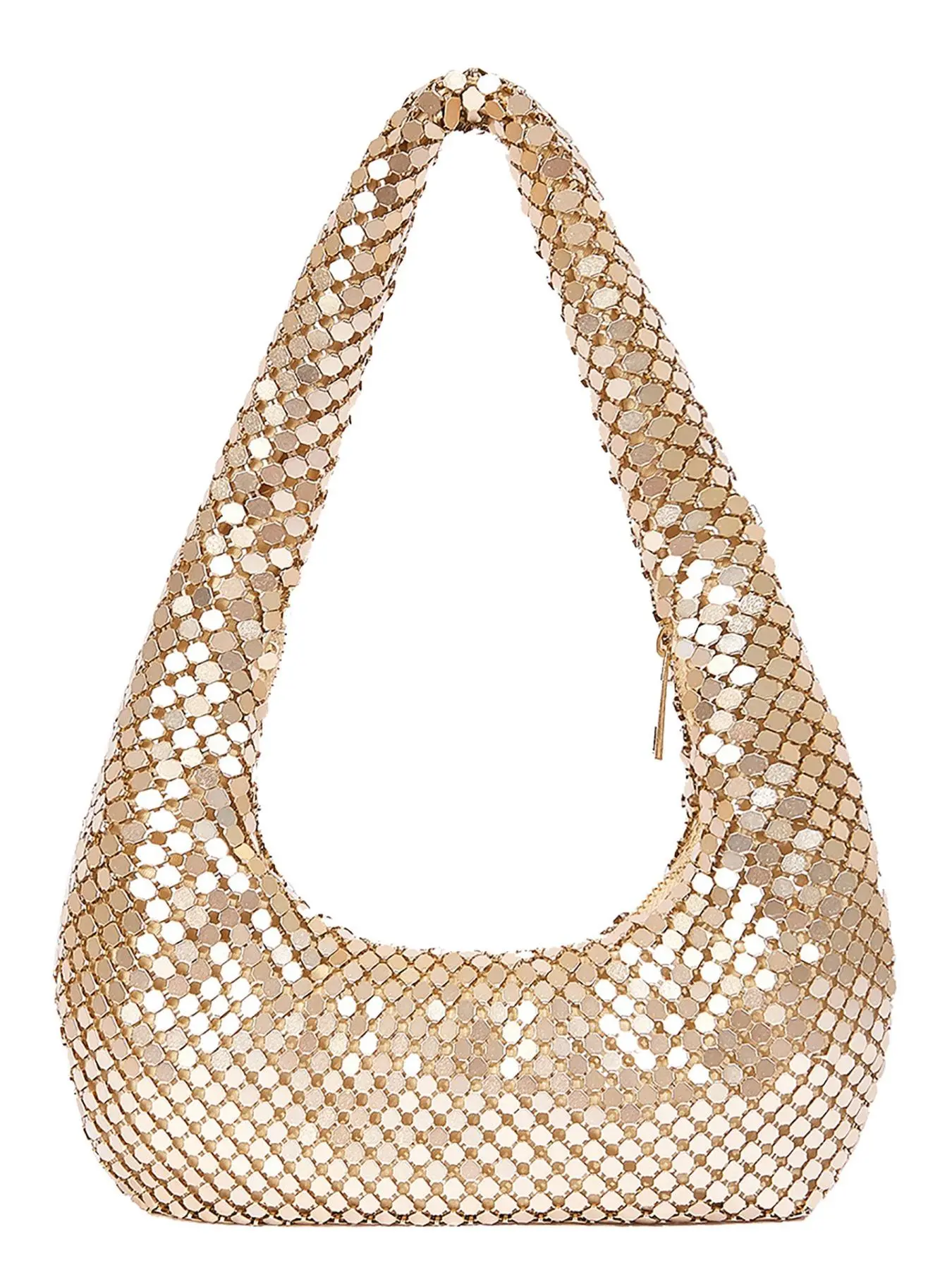 Women's Elegant Metallic Evening Bag, Exquisite Trendy Hobo Bag, Fashionable Bag for Party Decoration, Bags for Women, Purse