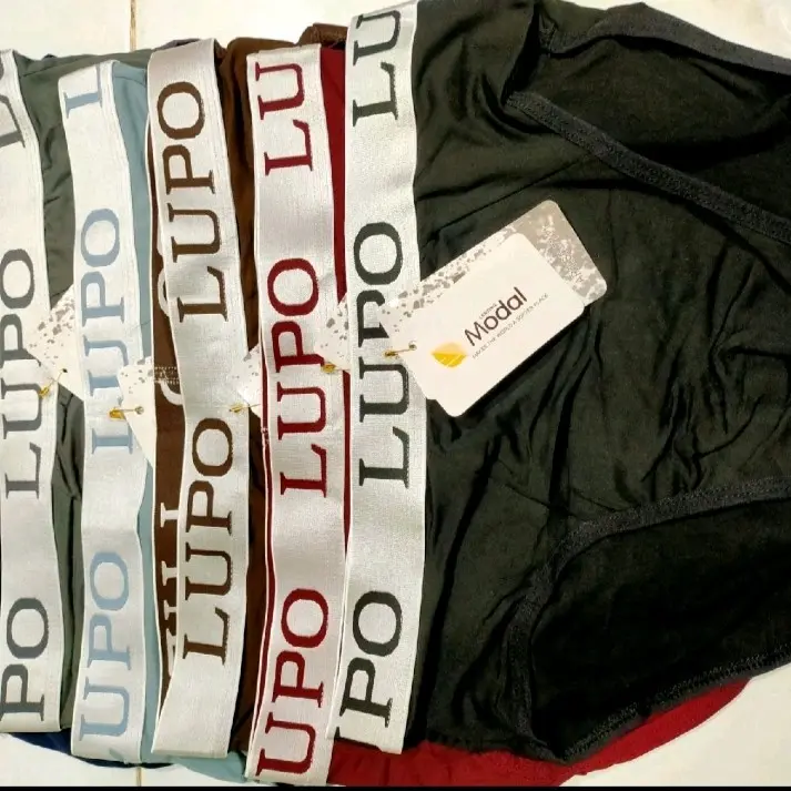 3pcs,6pcs,12pcs Sempak Lupo s3 7711 Celana Dalam Pria Poliester lembut nyaman Katun Boxer