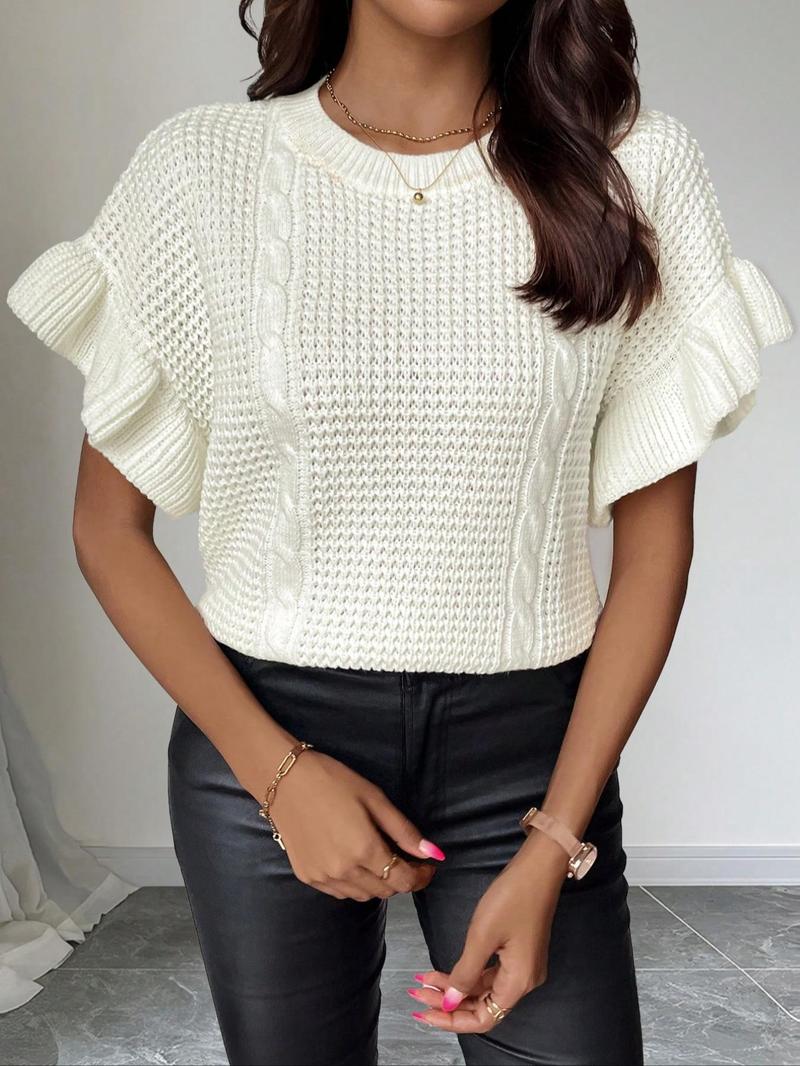 Product Introduction of Women's Crew Neck Sweater, Casual Comfort Sweater Pullover, Ladies Knitwear for Daily Wear 6