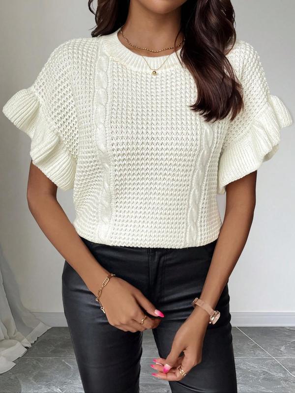 Women's Crew Neck Sweater, Casual Comfort Sweater Pullover, Ladies Knitwear for Daily Wear 5