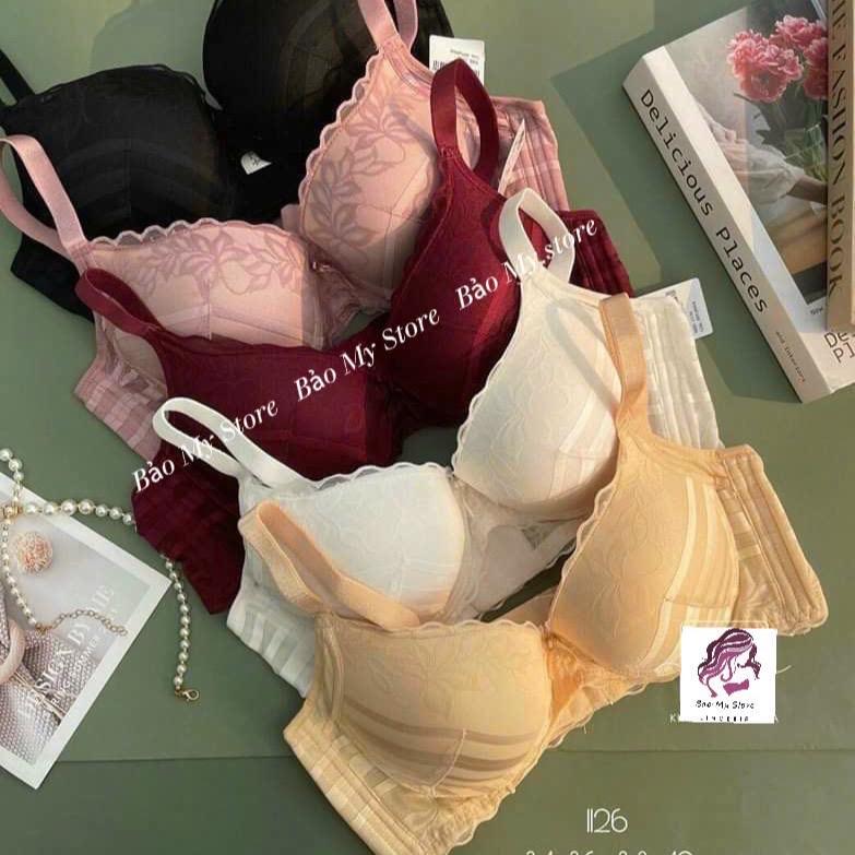 1126 - Áo Lót Nữ Lovely Ren Siêu Độn Dày 5cm,Có Gọng ,Bảng Lưng To 4 Móc Cài Che Mỡ Lưng Nách Tốt Để Mặc Áo Dài Bra Voi Nhung Tua Rua