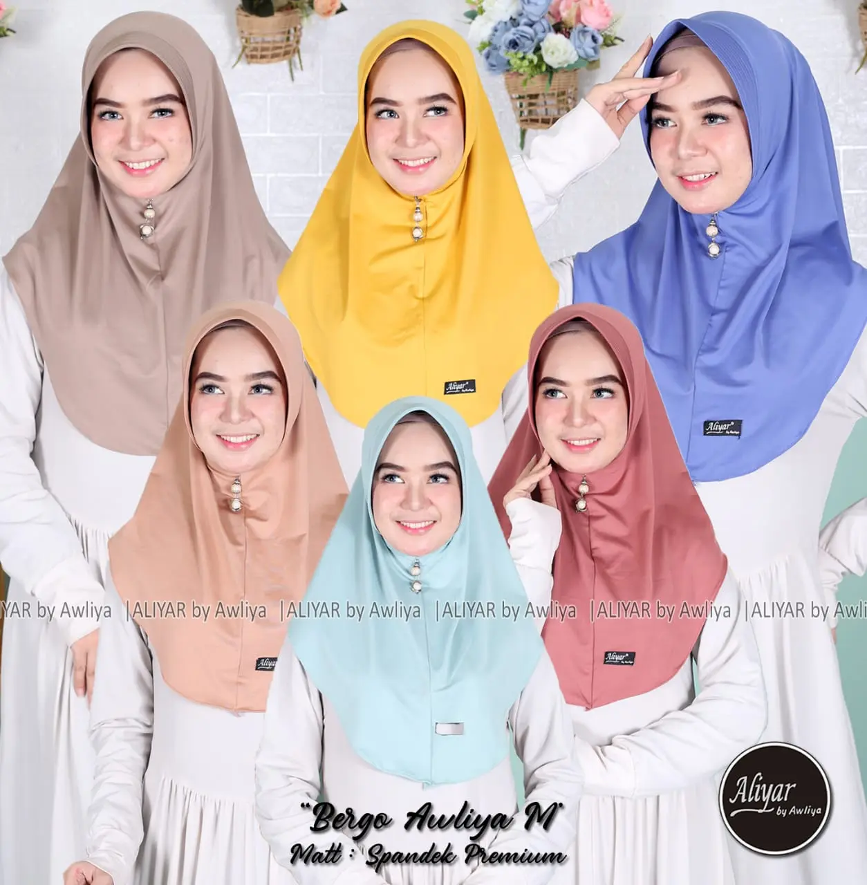 HIJAB BERGO AWLIYA SIZE M SPANDEK PREMIUM ORIGINAL ALIYAR BY AWLIYA